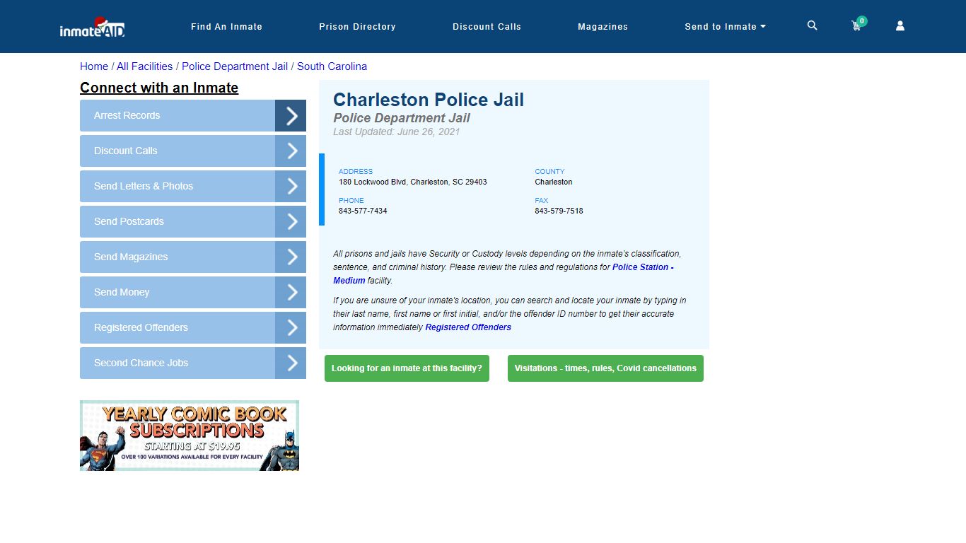 Charleston Police Jail & Inmate Search - Charleston, SC